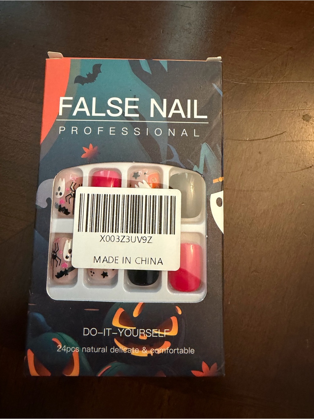 False Nail Professional Halloween-Themed Red & Black False Nails